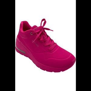 Skechers Million Air Lace-Up Wedge Sneakers Elevat-Air Hot Pink - Medium